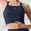 Alo Yoga Musculosa Deportivo Seamless Ribbed Bra Tank Azul Marino Seamless Rbbed M - 34