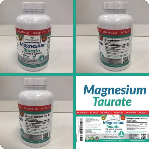 Nature Branch Suplemento Magnesio Taurate Sin Sabor