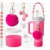 Accesorios Siliconapara Vasos Stanley Llaveros Rosado Rojo Bottle