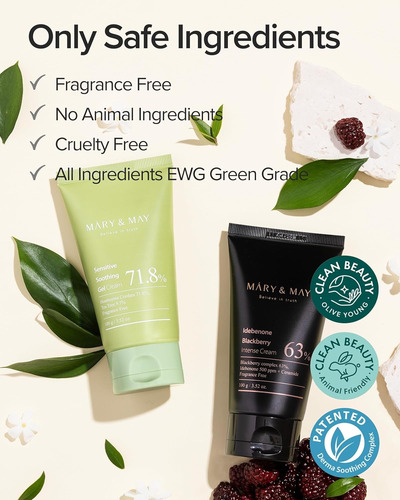 Mary & May Sensitive Crema Gel Calmante Para Piel Sensible Normal A Sensible Día/noche