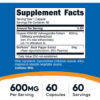 Nutricost Suplemento Herbal - Ksm-66 Ashwagandha 600 Mg Sin Sabor