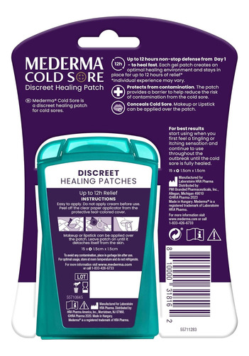 Mederma Fever Blister Discreet. Parche Invisible Para Herpes Sin Sabor
