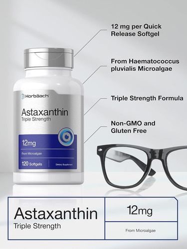Horbäach Astaxantina 12 Mg | Triple Suplementos Antioxidante S/n