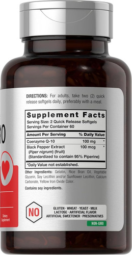 Horbäach Coq-10 100 Mg 120 Cápsulas Suplemento Sin Sabor