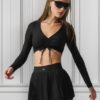 Alo Yoga Pollera Falda Deportiva Mesh Baseline Tennis Negro Mesh Baseline M - 8