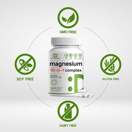 Deal Supplemen Magnesium 10 En 1 Complex Alta Absorción Sin Sabor