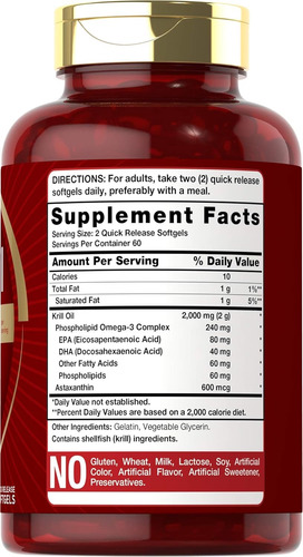 Carlyle Aceite De Krill Antártico 2000 Mg 120 Cápsulas Bland Sin Sabor