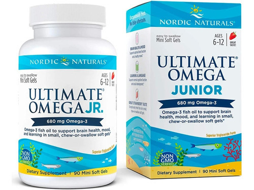 Omega 3 Nordic Naturals Ultimate Omega Junior Niños Sabor Frutilla 90 Softgel