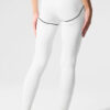 Alo Yoga Calza Airbrush Talle Alto | Modelo Heart Throb Blanco Tecnología Airbrush Fabric 12 - 14