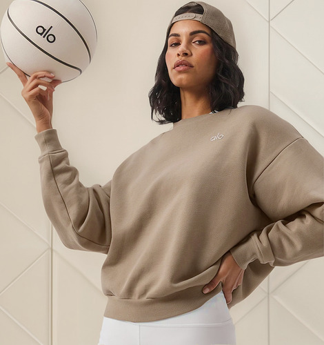 Alo Yoga Campera Accolade Crew Neck Buzo Marrón Claro S - 4 Accolade Crew Neck