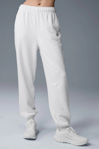 Alo Yoga Pantalón Jogger Deporti Accolade Sweatpant Unisex Blanco French Terry S - 4