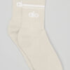 Medias Alo Yoga Originales Throwback Sock Beige Bone/white M