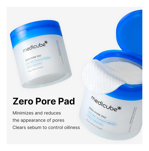 Medicube Zero Pore Pads 70 Almohadillas De Tóner Facial Todo Tipo De Piel Noche