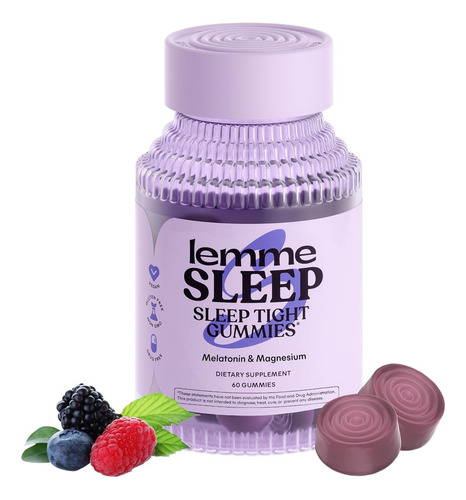 Lemme Sleep Gummies X60 Suplemento Ayuda Natural A Dormir Frutos Rojos