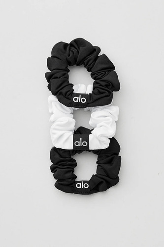 Alo Yoga Fresh Mini Scrunchie (3-pack) Colitas De Cabello Blanco Y Negro Fresh Mini Scrunchie
