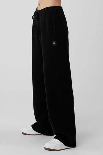 Alo Yoga Pantalon Recto Oversized - Original Negro Scholar Straight Xl - 16