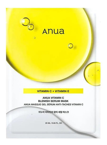 Máscara Facial Anua Vitamina C + E - Cuidado Skincare 15+ Todo Tipo De Piel Día/noche