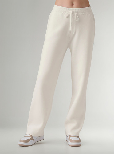 Alo Yoga Pantalon Recto Oversized - Original Beige Scholar Straight L - 12