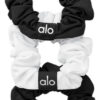 Alo Yoga Fresh Mini Scrunchie (3-pack) Colitas De Cabello Blanco Y Negro Fresh Mini Scrunchie