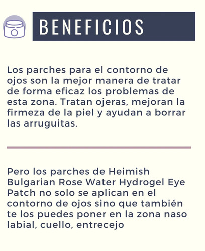 Heimish Parches Para Ojos Y Rostro De Hidrogel Con Agua Rosa Mixta Día/noche