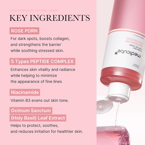 Medicube Pdrn Pink Cica Soothin Tonico Péptido Y Niacinamida Todo Tipo De Piel Día/noche