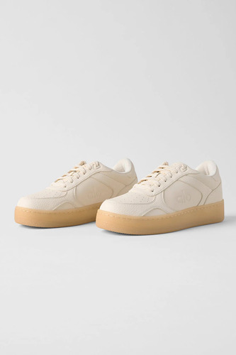 Alo Yoga Zapatillas Deportivas Casual Recovery Mode Sneaker Beige Cuero Vegano Faux Leather 36 Ar