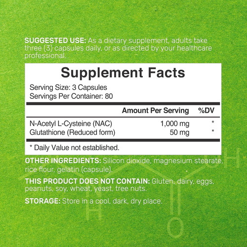 Deal Supplement Suplemento Nac Glutathione Apoyo Antioxidant Sin Sabor