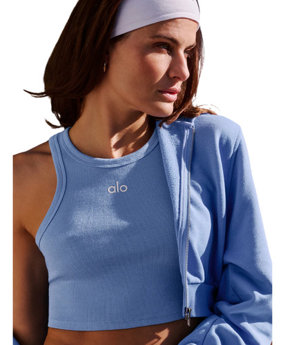 Musculosa Alo Yoga Original Azul Acero Aspire Tank M Lisa