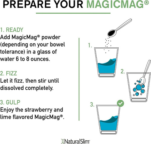 Naturalslim Magicmag Polvo De Citrato De Magnesio Puro Frutilla Y Limón