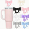 6pcs Accesorios Para Stanley Adorno Con Pajita Con Lazo Cup Celeste