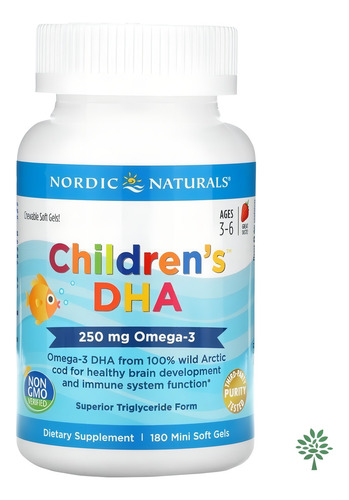 Children's Dha, Fresa, 250 Mg, 180 Minigeles Blandos Eua Sabor Morango