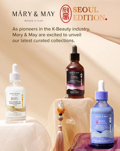 Mary & May Retinol 0.1% Bakuchiol Cica Serum Seoul Ed 30ml Madura Noche