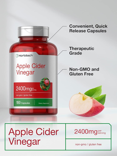 Horbäach Suplemento Vinagre De Manzana En Cápsulas Sin Sabor / Neutro