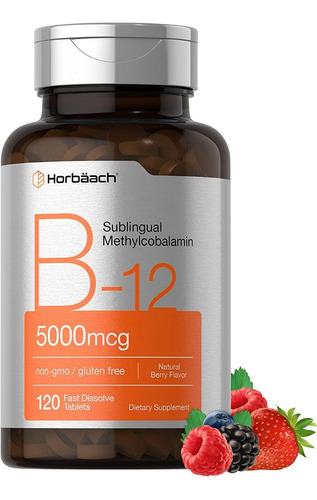 Vitamina B12 Sublingual 5000mcg 120 Tab Horbaach