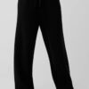 Alo Yoga Pantalon Recto Oversized - Original Negro Scholar Straight L - 12