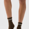 Alo Yoga Medias Unisex Half-crew Throwback Sock Color Beige Marrón Oscuro Throwback M
