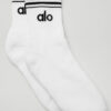 Medias Alo Yoga Originales Throwback Sock Blanco White/black S