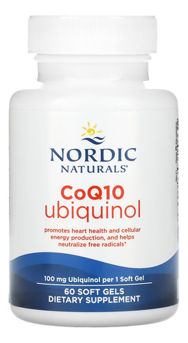 Suplemento Detario Nordic Naturals Ubiquinol 100mg Coq10 En Pote Con 60 Capsulas Blandas Sin Sabor