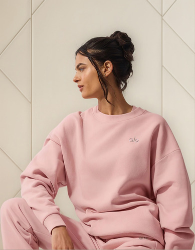 Alo Yoga Campera Accolade Crew Neck Buzo Rosa L - 12 Accolade Crew Neck
