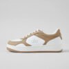 Alo Yoga Zapatillas Deportivas - Casual Recovery Mode Sneake Blanco Y Marron Cuero Vegano Faux Leather 47 Ar