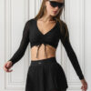Alo Yoga Pollera Falda Deportiva Mesh Baseline Tennis Negro Mesh Baseline Xs - 2
