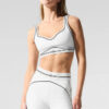 Alo Yoga Corpiño Deportivo Airbrush Original Blanco Alisa La Silueta M