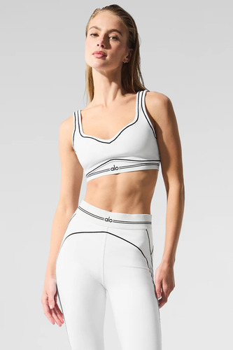 Alo Yoga Corpiño Deportivo Airbrush Original Blanco Alisa La Silueta L