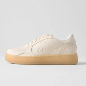 Alo Yoga Zapatillas Deportivas Casual Recovery Mode Sneaker Beige Cuero Vegano Faux Leather 37.5 Ar