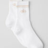 Medias Alo Yoga Originales Throwback Sock Blanco Y Beige Unisex Half-crew M