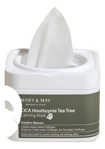 Mary&may Cica Houttuynia Tea Tree Calming Mask Coreana Tipo De Piel Todo Tipo De Piel