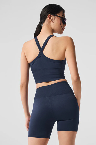 Alo Yoga Musculosa Deportivo Seamless Ribbed Bra Tank Azul Marino Seamless Rbbed M - 34