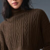 Alo Yoga Buzo Cable Knit Suéter Tejido De Corte Cropped S - 4 Marrón Oscuro Cropped Winter