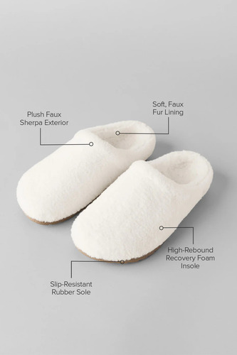 Alo Yoga Pantuflas Ojotas Recovery Slipper Comodidad Total Blanco Sherpa Recovery Slipper 42 Ar