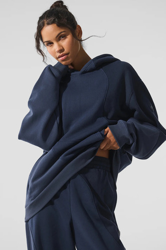 Alo Yoga Chompa Buzo Hoodie Unisex Make Waves Original S - 4 Azul Marino Make Waves